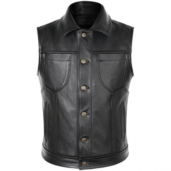 06 Men's Leather Vest - Image 1